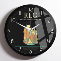 Thumbnail for Rostock-Laage Airport (RLG) design on black framed wall clock