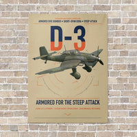 Thumbnail for Junkers Ju 87D-3 vertical canvas print - no frame - beige background