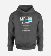 Thumbnail for McDonnell Douglas MD-80 design on dark gray double-side hoodie, single-side print