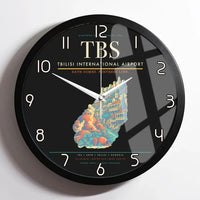 Thumbnail for Tbilisi International Airport (TBS) design on black framed wall clock