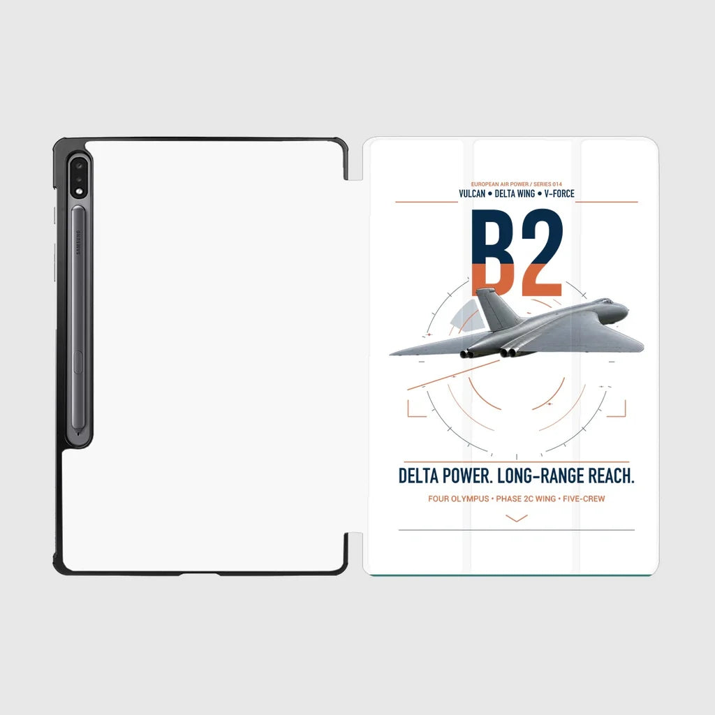 Avro Vulcan B2 design on white samsung tablet tablet case