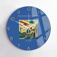 Thumbnail for VINTAGE G4199 - The Homestead Airdrop - Designed Wall Clocks design on blue no-frame