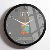 Thumbnail for Patrick Leahy Burlington International Airport BTV Wall-Clock Framed - Gray