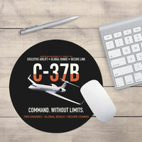 Thumbnail for C-37B Global Command Link design on black round mouse pad