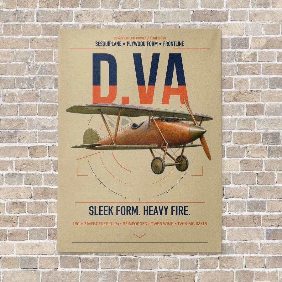 Albatros D.Va vertical canvas print - no frame - beige background