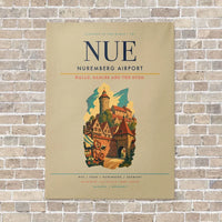 Thumbnail for Nuremberg Airport NUE vertical canvas print - no frame - beige background