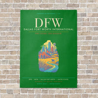 Thumbnail for Dallas Fort Worth International Airport DFW - Canvas Framed - Green