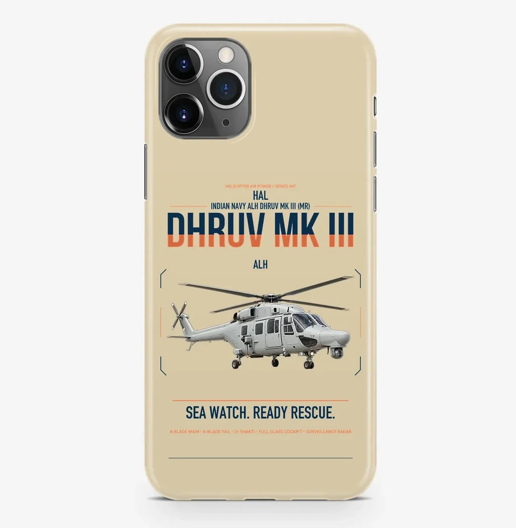 HAL ALH Dhruv Mk III design on beige magsafe iphone case, for iPhone Pro Max