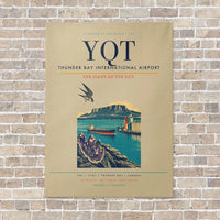 Thumbnail for Thunder Bay International Airport YQT vertical canvas print - no frame - beige background