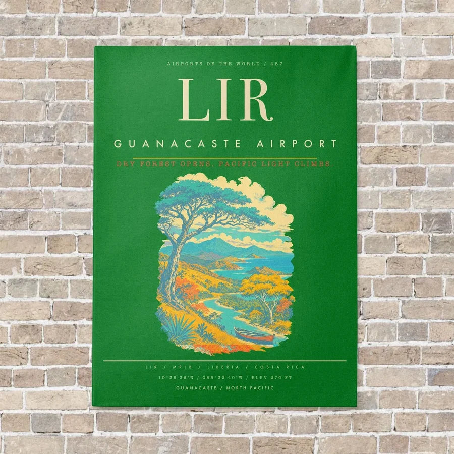 Guanacaste Airport LIR - Canvas Framed - Green