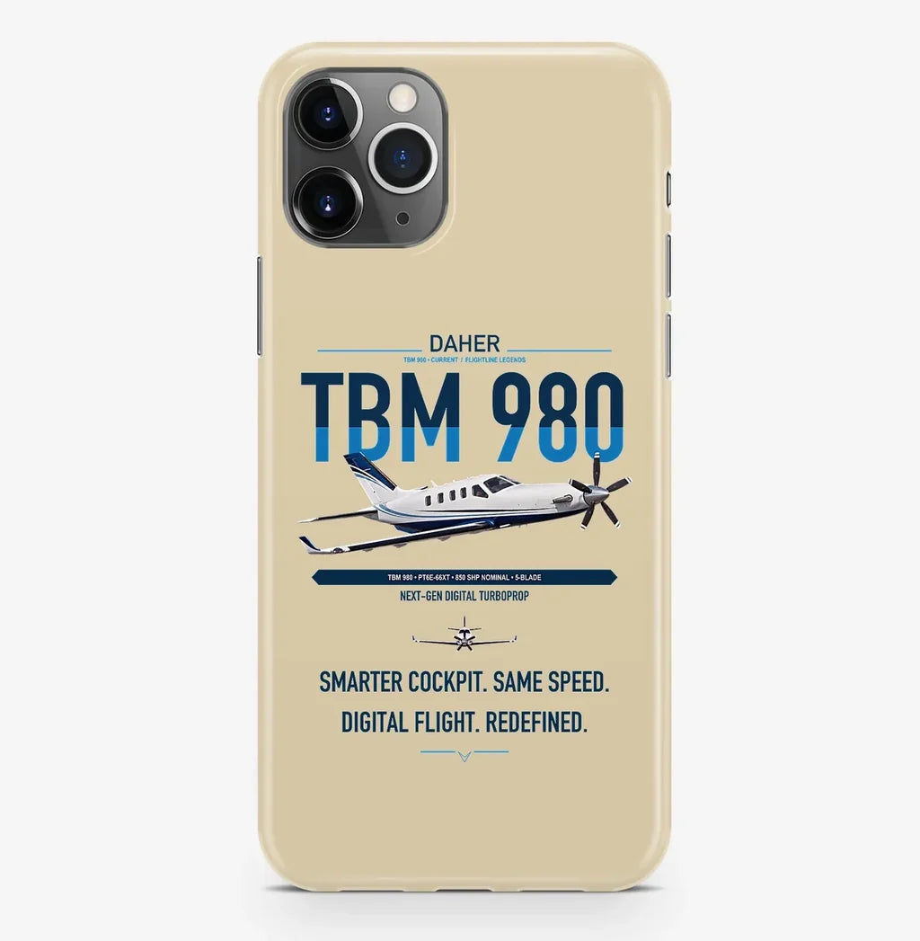 Daher TBM 980 design on beige magsafe iphone case, for iPhone Pro Max