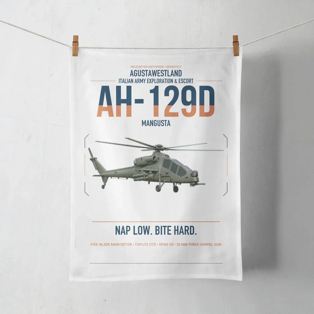 AgustaWestland AH-129D Mangusta design on white towel