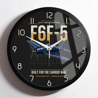 Thumbnail for F6F-5 Hellcat design on black framed wall clock