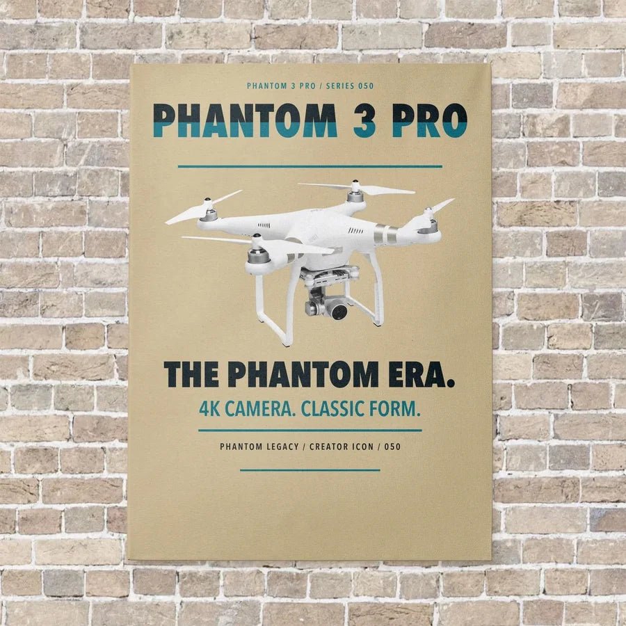 DJI Phantom 3 Professional vertical canvas print - no frame - beige background