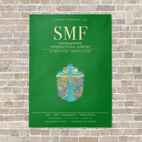 Thumbnail for Sacramento International Airport SMF - Canvas Framed - Green