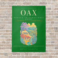 Thumbnail for Oaxaca International Airport OAX - Canvas Framed - Green