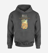 Thumbnail for Billund Airport (BLL) design on dark gray hoodie single-side print
