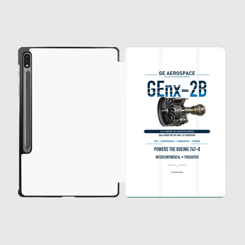 GEnx-2B design on white samsung tablet tablet case