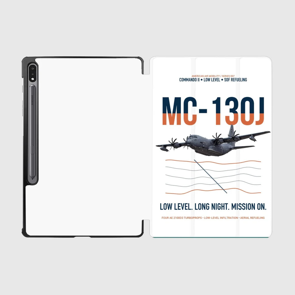 MC-130J COMMANDO II design on white samsung tablet tablet case