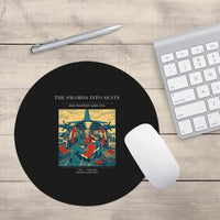 Thumbnail for VINTAGE G4538 - The Swords Into Seats - Designed Mouse Pads design on black round