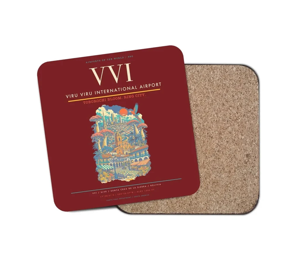 Viru Viru International Airport VVI Coaster 1-Piece - Dark Red