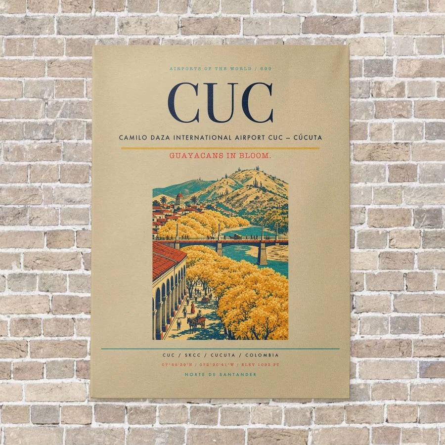 Camilo Daza International Airport CUC — Cúcuta vertical canvas print - no frame - beige background