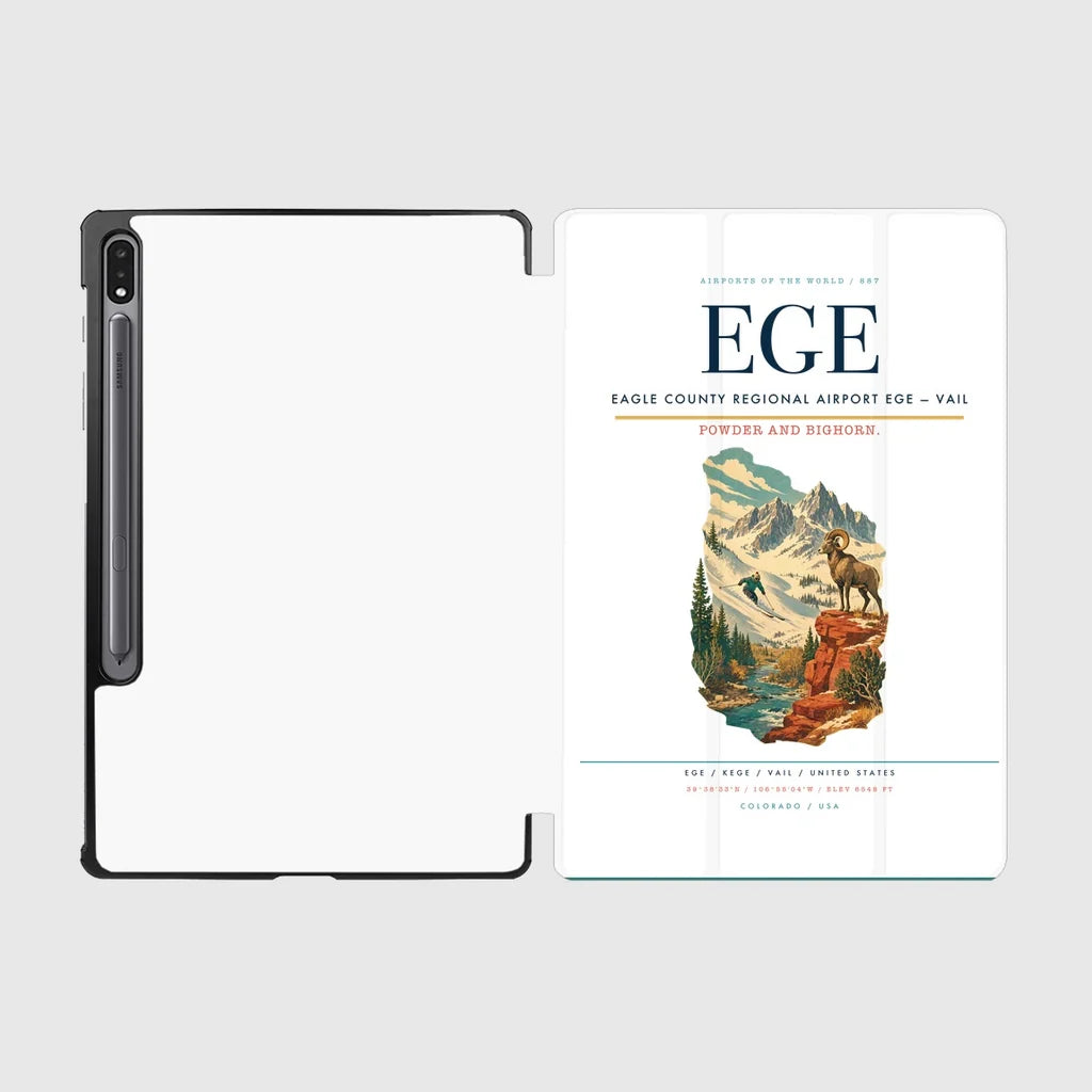 Eagle County Regional Airport (EGE) design on white samsung tablet tablet case