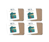 Thumbnail for Augusto C. Sandino International Airport (MGA) design on white 4 pieces set coaster