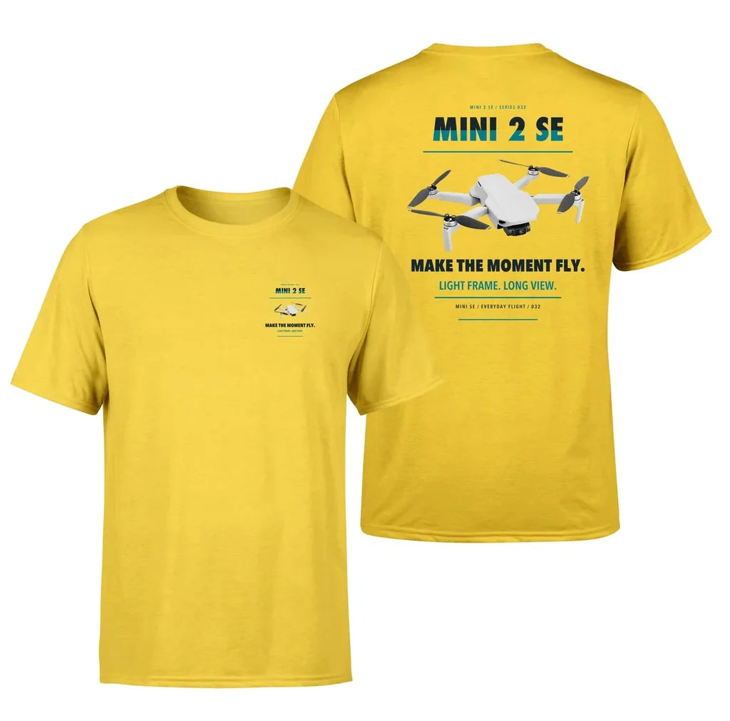 DJI Mini 2 SE design on yellow t shirt