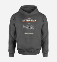 Thumbnail for Leonardo AW101 Merlin HM2 design on dark gray double-side hoodie, single-side print