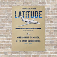 Thumbnail for Cessna Citation Latitude vertical canvas print - no frame - beige background