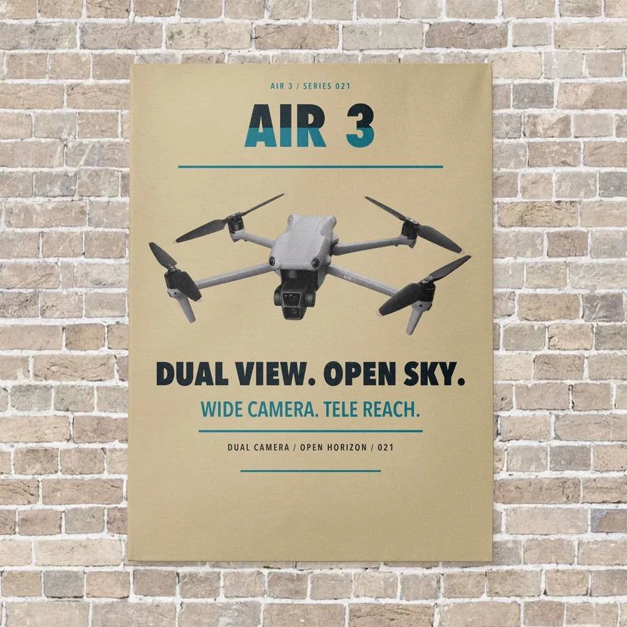 DJI Air 3 vertical canvas print - no frame - beige background