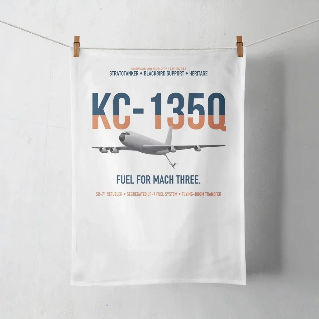 KC-135Q Blackbird Tanker design on white towel