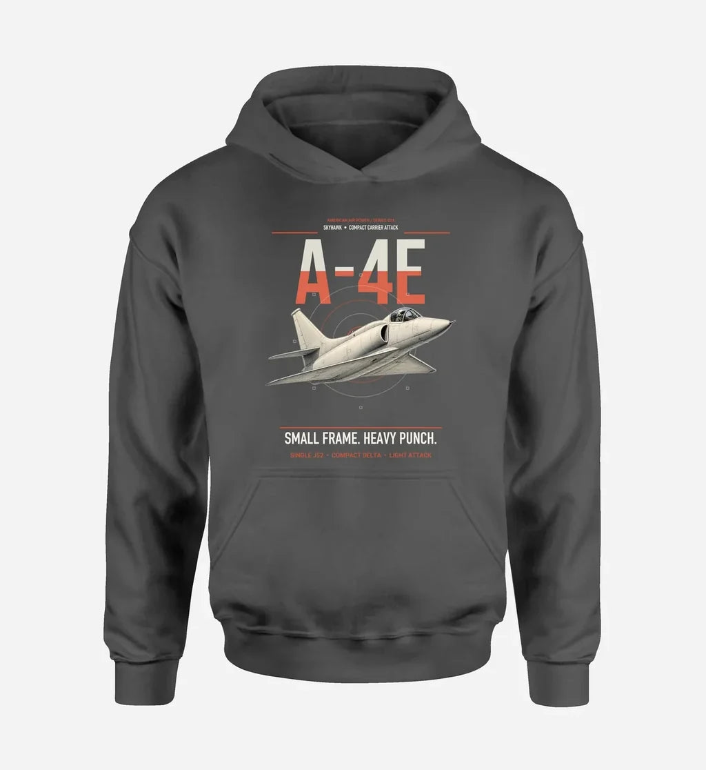A-4E Skyhawk design on dark gray double-side hoodie