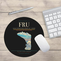 Thumbnail for Manas International Airport (FRU) design on black round mouse pad