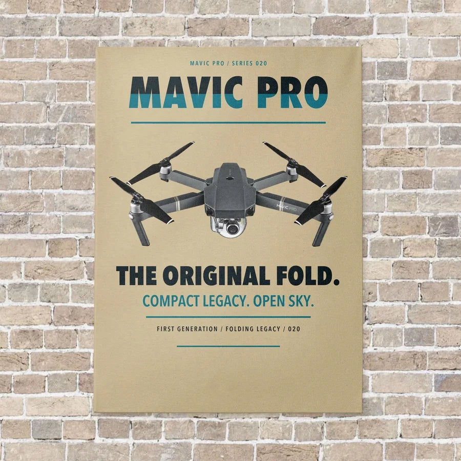 DJI Mavic Pro vertical canvas print - no frame - beige background