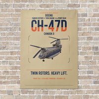 Thumbnail for Boeing CH-47D vertical canvas print - no frame - beige background