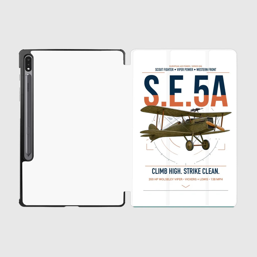 Royal Aircraft Factory S.E.5a design on white samsung tablet tablet case
