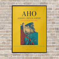 Thumbnail for Alghero–Fertilia Airport AHO - Canvas Framed - Yellow