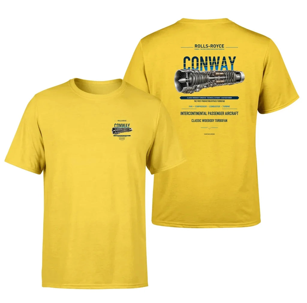 CONWAY design on yellow t shirt