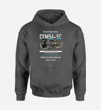 Thumbnail for CFM56-5C design on dark gray hoodie single side