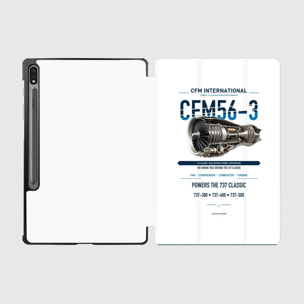 CFM56-3 design on white samsung tablet tablet case