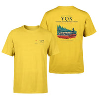 Thumbnail for Gander International Airport (YQX) design printed on yellow double-side t-shirt