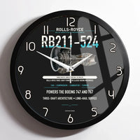 Thumbnail for RB211-524 design on black framed wall clock