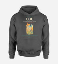 Thumbnail for Columbia Regional Airport (COU) design on dark gray hoodie single-side print