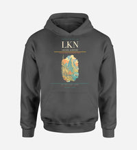 Thumbnail for Leknes Airport (LKN) design on dark gray hoodie single-side print