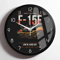 Thumbnail for F-15E Strike Eagle design on black framed wall clock