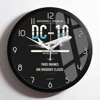 Thumbnail for McDonnell Douglas DC-10 design on black framed wall clock