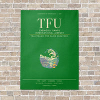 Thumbnail for Chengdu Tianfu International Airport TFU - Canvas Framed - Green
