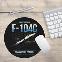 Thumbnail for F-104C Starfighter design on black round mouse pad